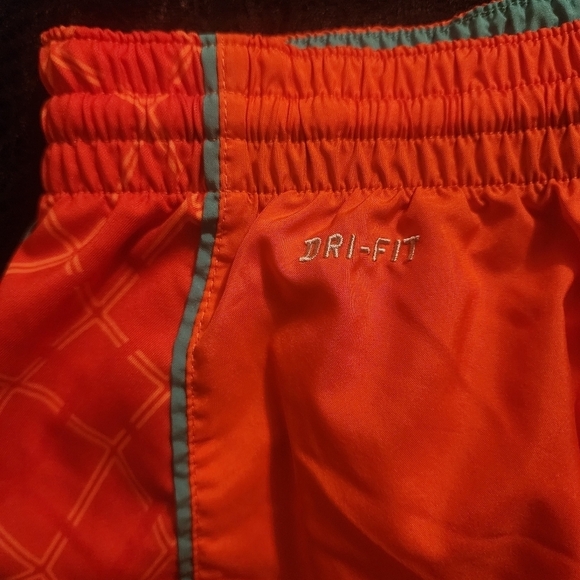 Nike Dri-Fit Orange Teal Lined Athletic Running Shorts Women's Small S Cute EUC - Picture 3 of 9